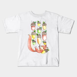 Squirrel Catching Fall Acorns Kids T-Shirt